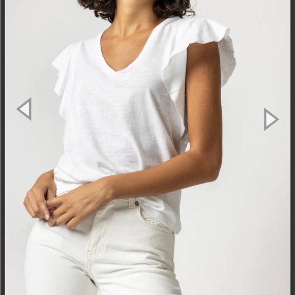 Lilla P crew neck flutter sleeve tank top - Picture 2 of 5